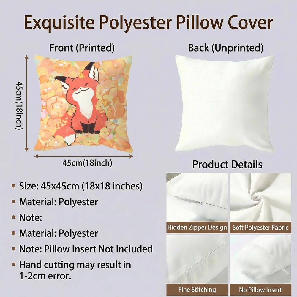 Cute Bokko Fox Cushion Cover Cushion Cover Set 4Pcs 50X50 45X45 40X40 Pillowcase Decorative Sofa Home Decor