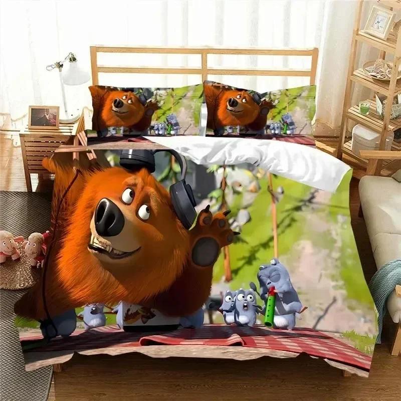 3D G-Grizzy and The Lemmings Bedding Set Printed Bed Set With Pillowcase Bed Duvet Cover Soft Queen King Size Bedclothes Home