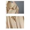 WTEMPO Women's Shirt Solid Color Top Medium Long Loose Shirt Long Sleeve Large Size Top Spring and Autumn