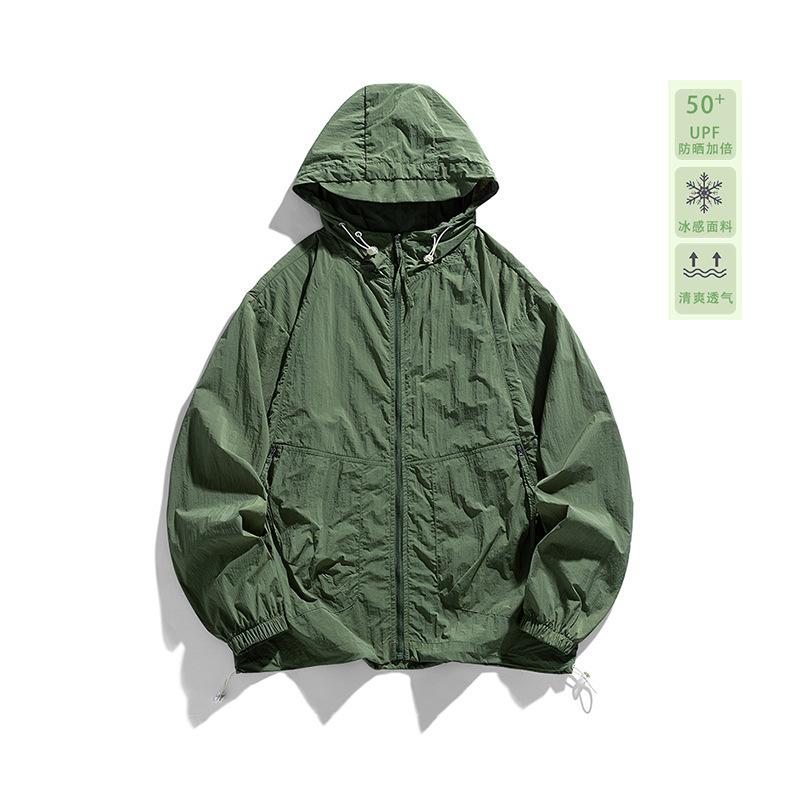 Summer couple anti-ultraviolet skin sunscreen clothing men's and women's UPF10 + light and breathable casual hooded sunscreen clothing