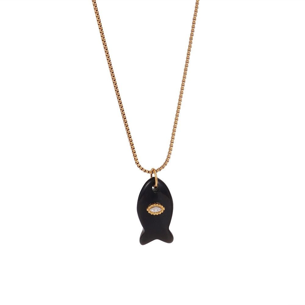 Jewelry Fish Pendant Necklace Bohemia Childishness Chain Choker Mini Fish Necklace  Vacation