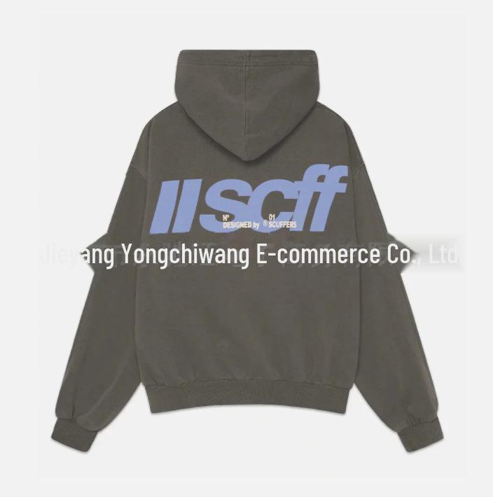 

Світшот з капюшоном у стилі ретро Хараджуку 2024 з принтом літер – Євро-американський хіп-хоп стиль S