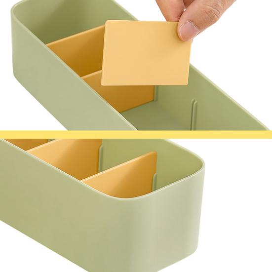 Drawer Storage Box, with Removable Partition Panel Container, Stackable Space Saving Storage Bin for Household