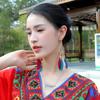 Bohemian Feather Earrings for Women, Face-Slimming Ethnic Style, Long Travel & Holiday Accessory