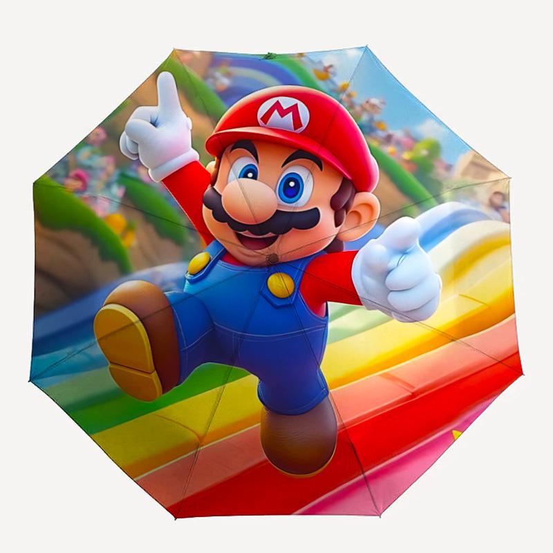 

1pc Mario Adventure Automatic Open/Close Folding Umbrella, Windproof 8-Rib Construction, Lightweight Travel Umbrella 0903224