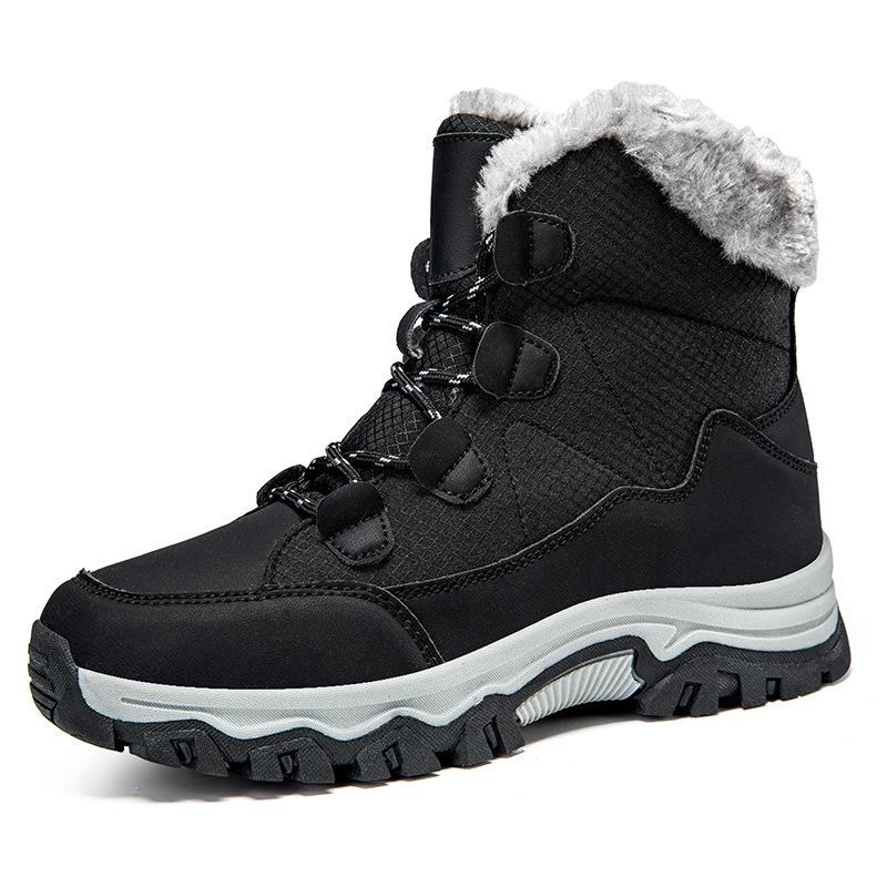 Zimowe buty śniegowce damskie aksamitne pogrubione ciepłe bawełniane wodoodporne i antypoślizgowe Północno-wschodnie duże bawełniane buty podróżne