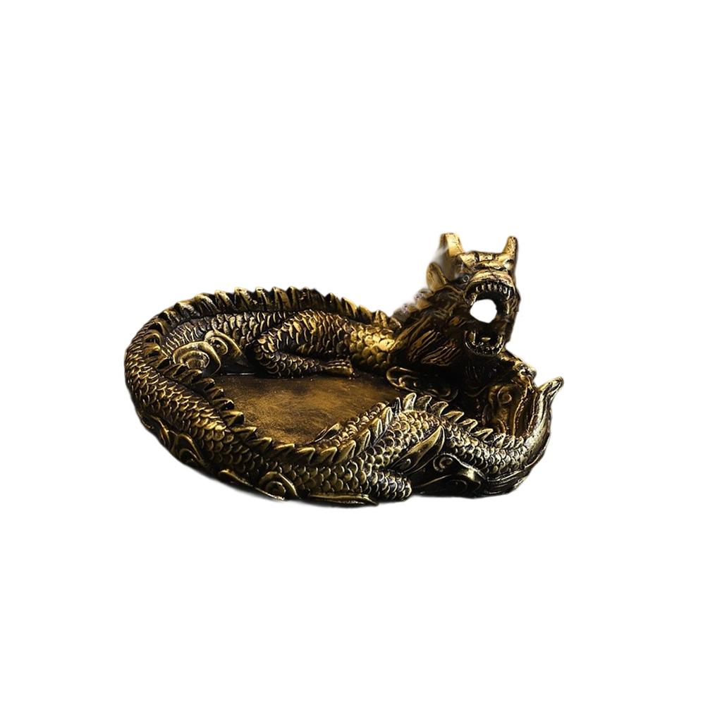 Artistic Dragon Resin Ashtray For Home Decor Office Desk Traditional Chinese Cultural Design Decorative Accessories