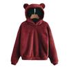 Autumn and winter new fluffy rabbit ears hooded warm sweater sweater