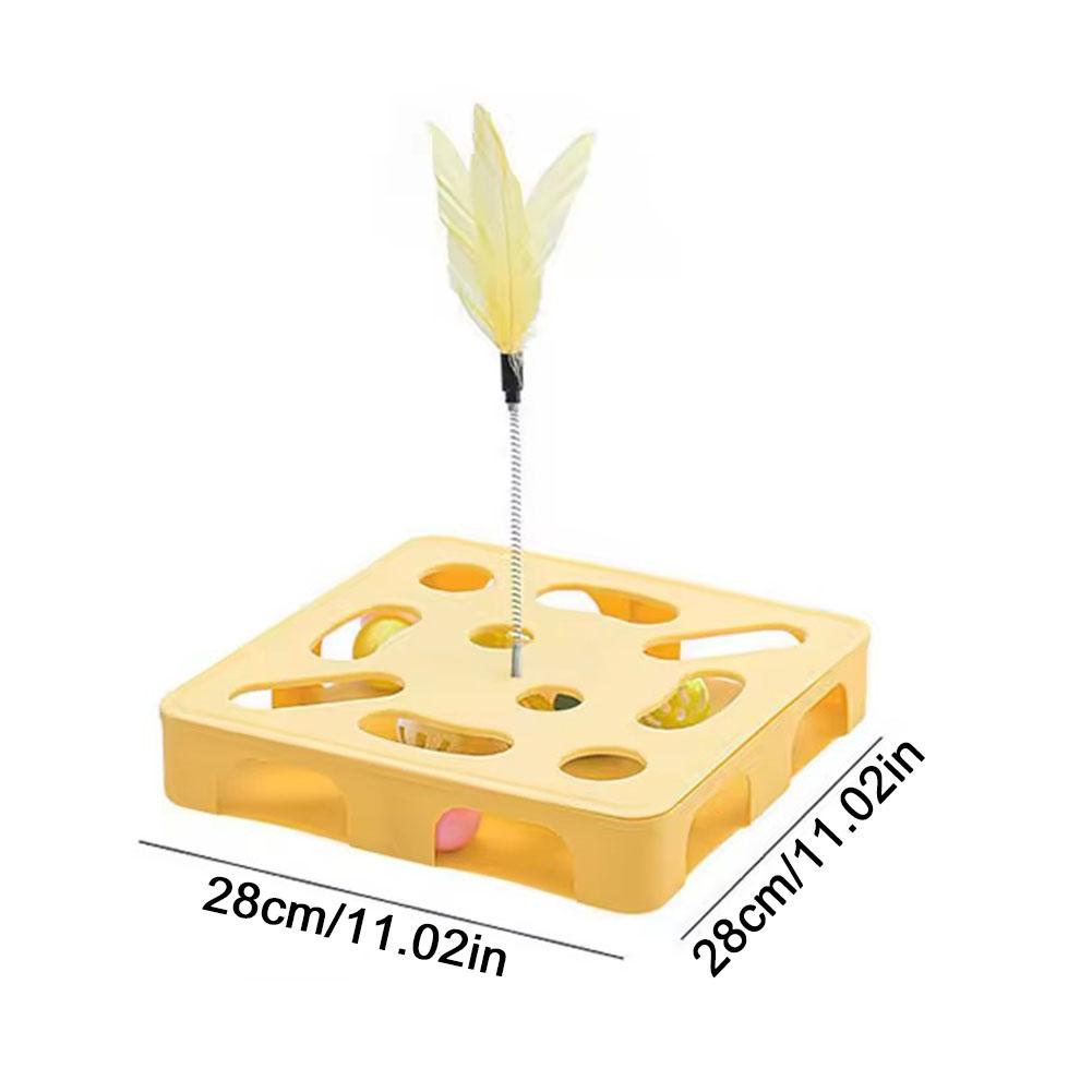 Self-Amusing Feather Bell Teaser - Interactive Kitten Puzzle Maze Puzzle Toy for Boredom Relief, Pet Plaything