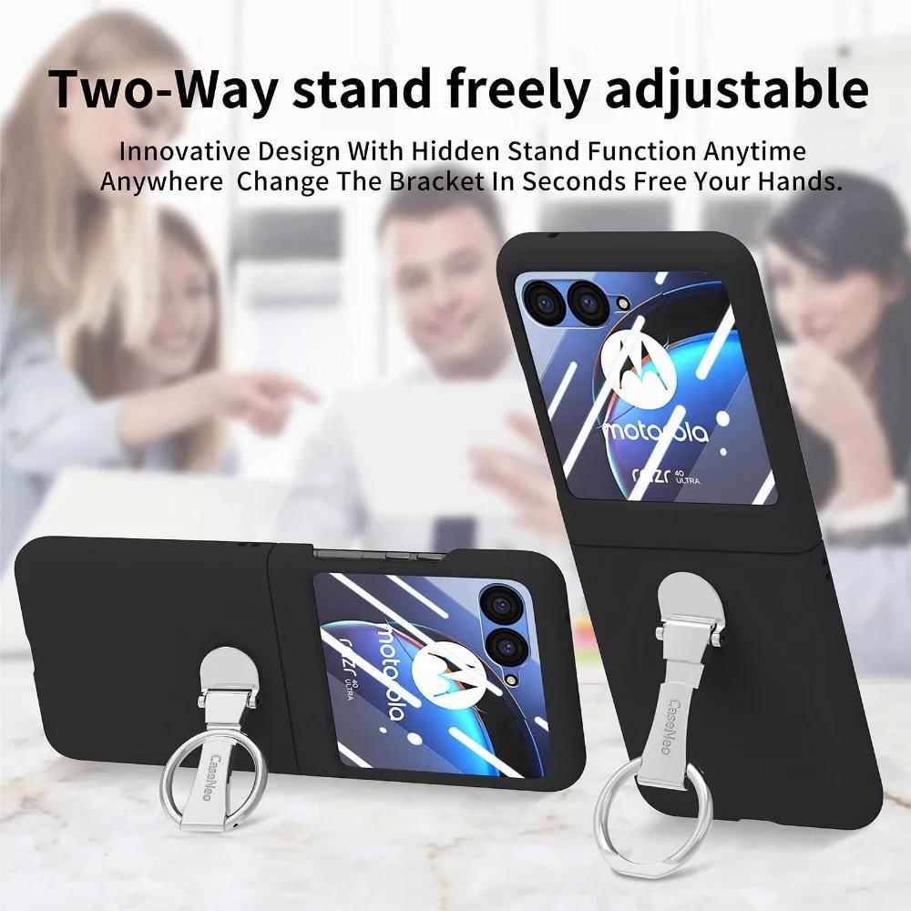 Husă pentru telefon cu suport pentru inel pentru Motorola Razr 50 Ultra Mooto Razr40 Ecran din spate Husă film de protecție din sticlă temperată