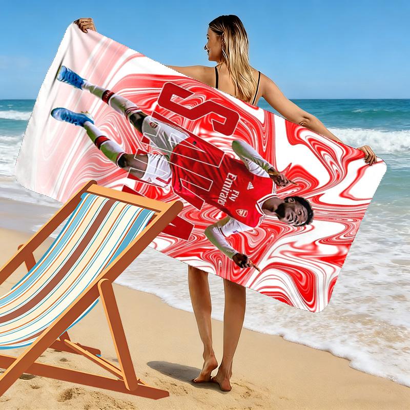 Bukayo Saka Print Beach Towel, Large Soft Quick Dry Towel for Beach Camping Swimming