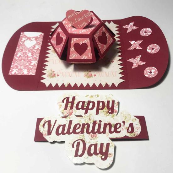 3D Pop-Up Grußkarte Handgemachte Valentinstagskarte Herz Jubiläumskarten für Paare Freunde Romantische Liebesnachrichtenkarten