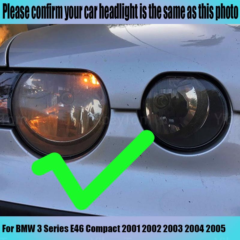 For BMW 3 Series E46 Compact 2001 2002 2003 2004 2005 LED SMD Cotton Light Switchback Angel Eye Ring DRL Kit