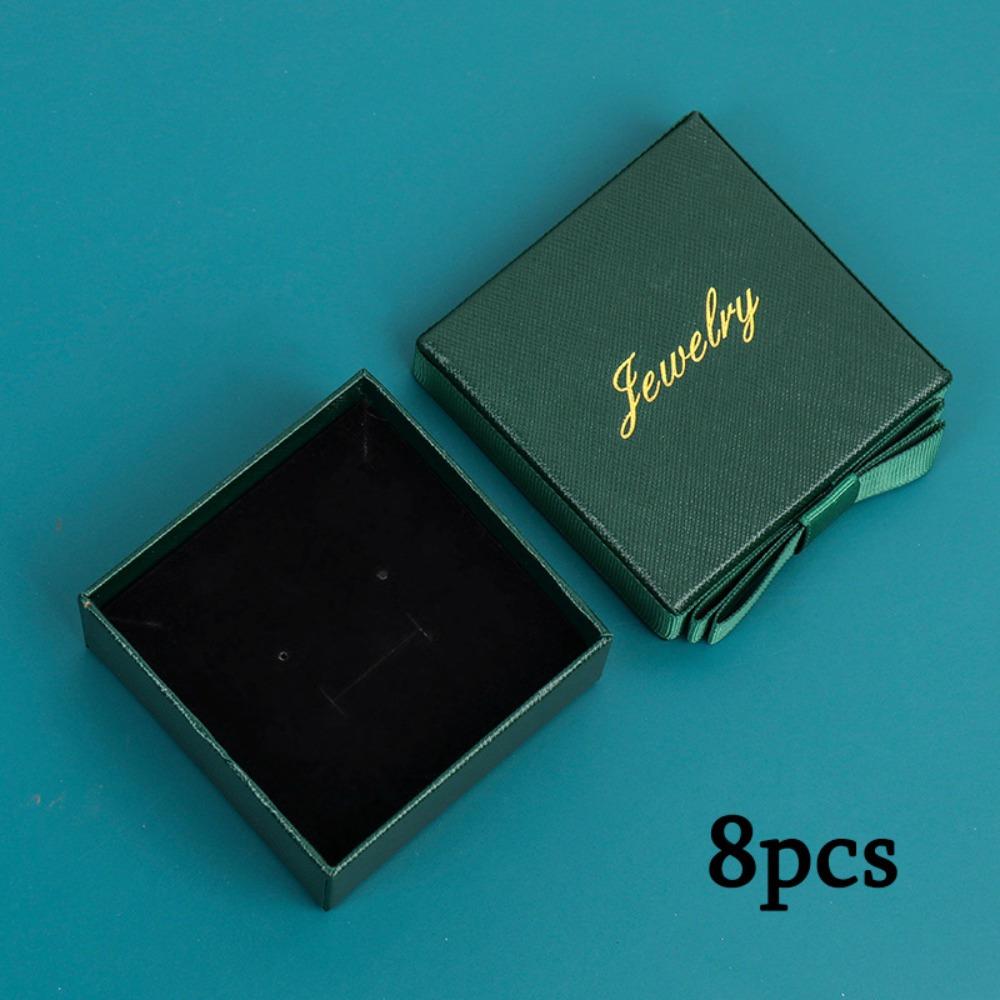 

8 шт. Квадратная подарочная коробка для ювелирных изделий Элегантные подарочные коробки с крышками и бантом Роскошные коробки для угощений Бумажная подарочная упаковочная коробка Коробка для хранения ювелирных изделий для ожерелья, кольца, серег 8pcs gree