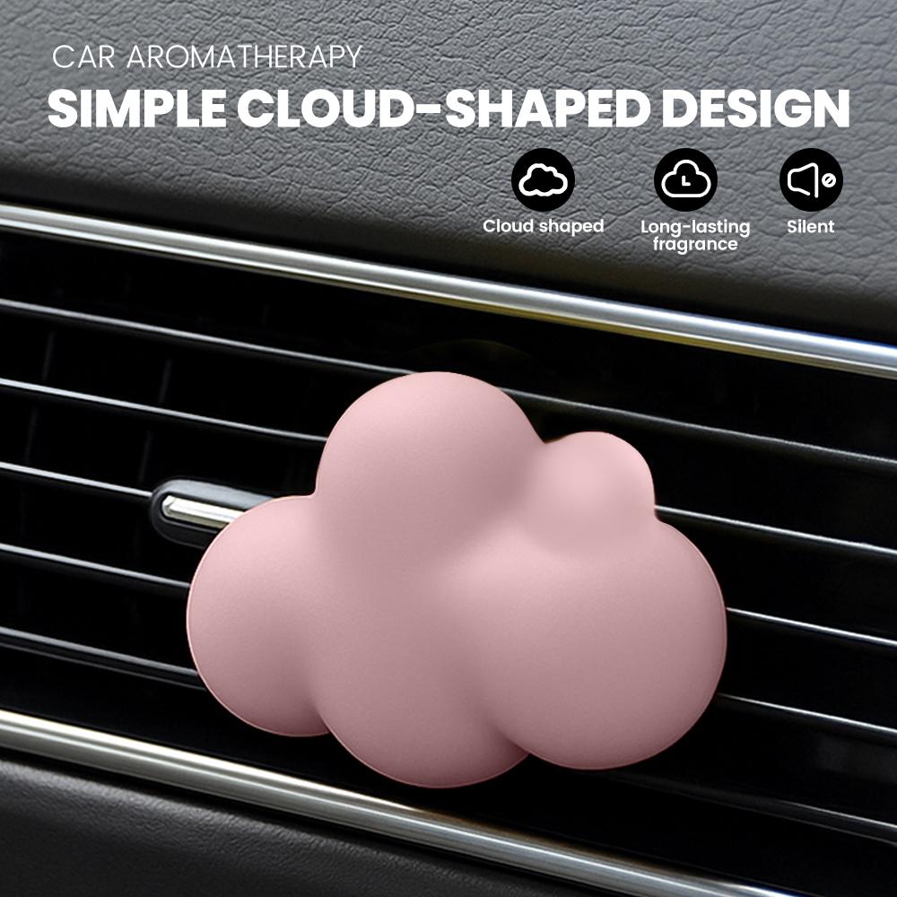 Cute Cloud Car Air Freshener - Gypsum Aroma Diffuser Vent Clip, Refillable Creative Auto Decor Gift for Women Men