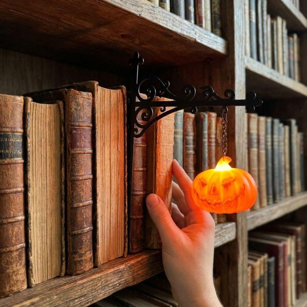 Decorative LED Book Nook Lamp Warm White Light Pumpkin Ghost Lantern Dorm Room