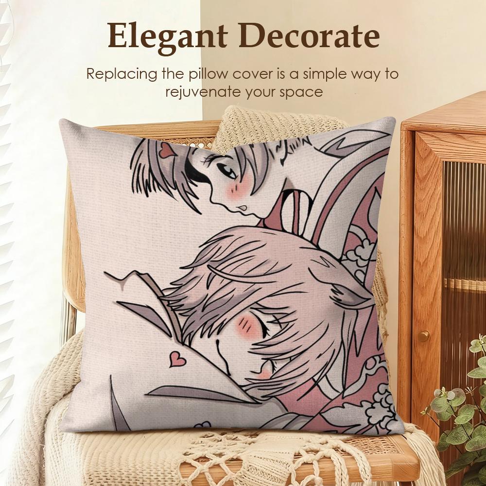 KKamisama HajimemashitaS Cushion Cover Natural Linen Organic Fabric DoubleSided Printing Sofa Home Decor Gift Pillow Case