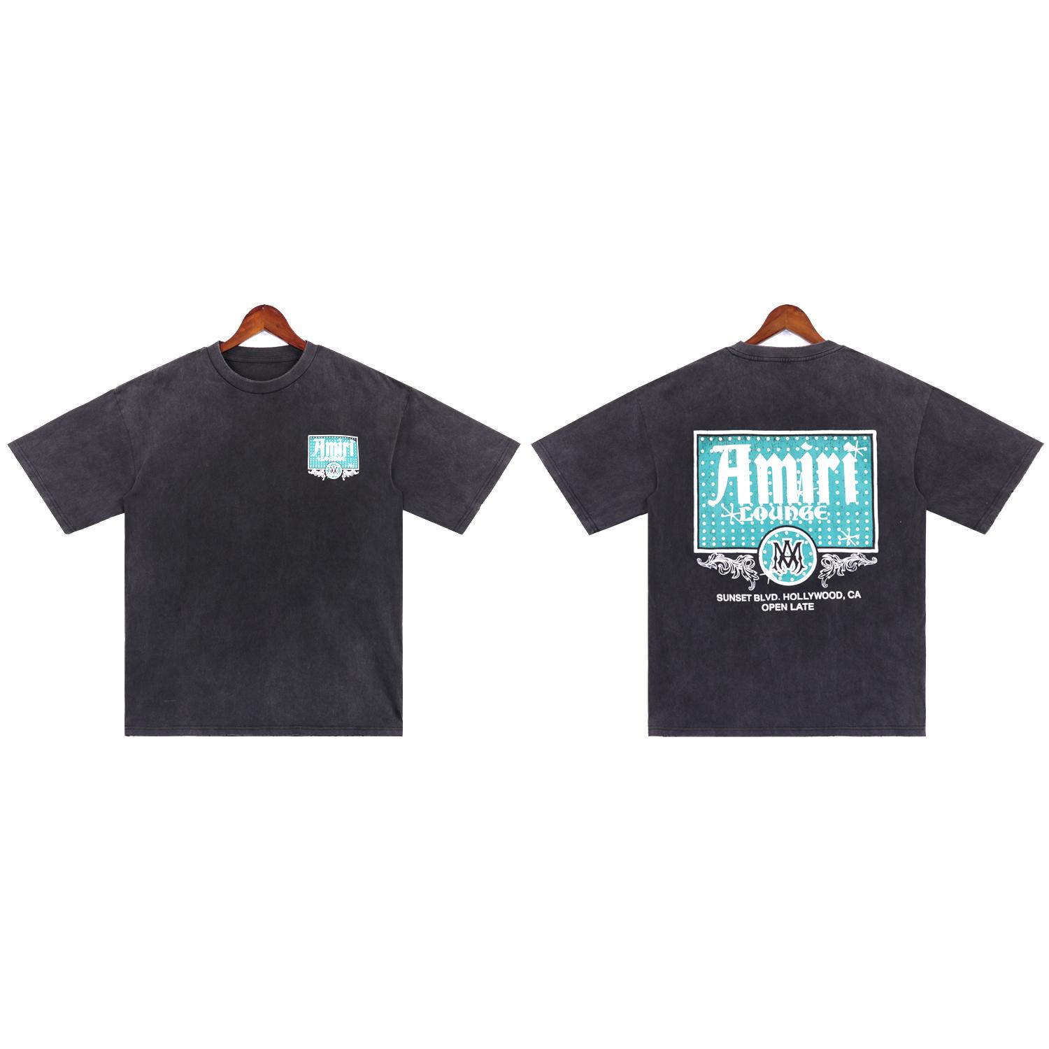 

2250 Амірі 2025 Літо Нова Чоловіча та Жіноча Вільна Вінтажна Велика Футболка для Пральні Парна Футболка XL