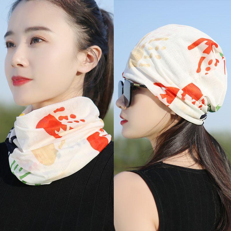 

Summer Ice Silk Headscarf Closed Toe Sun Protection Hat Women s Outdoor Running Sports Cap Cycling Cycling Sun-Proof Thin Bandana White Palm