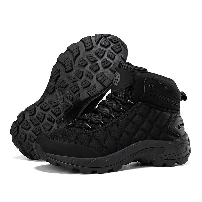 

Men s boots, outdoor sports shoes, anti slip and wear-resistant hiking shoes, versatile men s camping shoes 47 чёрный
