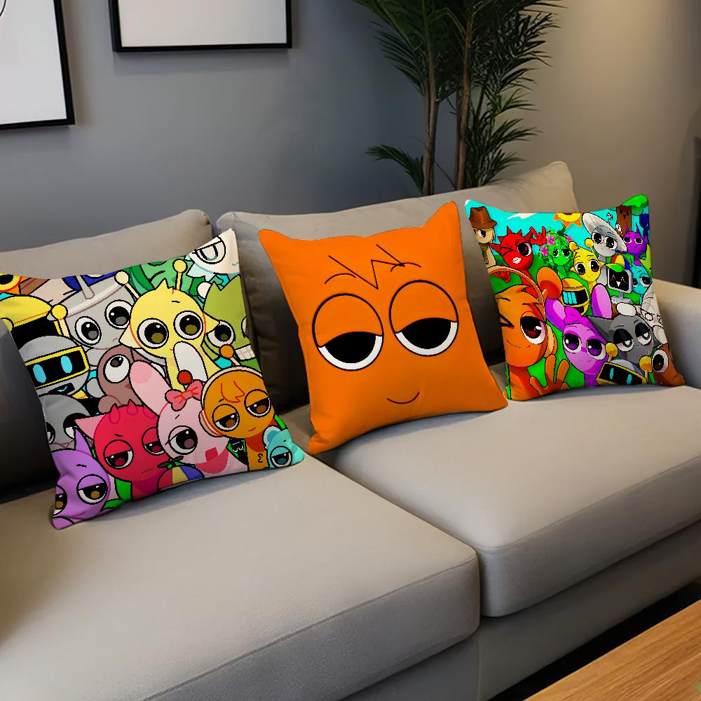 S-Sprunki Soft Pillow Case Game for Sofa Living Room Home Office Decor Protective Covers I-Incredibox Without Pillow-Insert