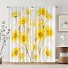 2pcs   Minimalist Curtains Embossed Sunflower Versatile Durable Polyester (without rod) Decorations Inside Ldeal for Bedroom