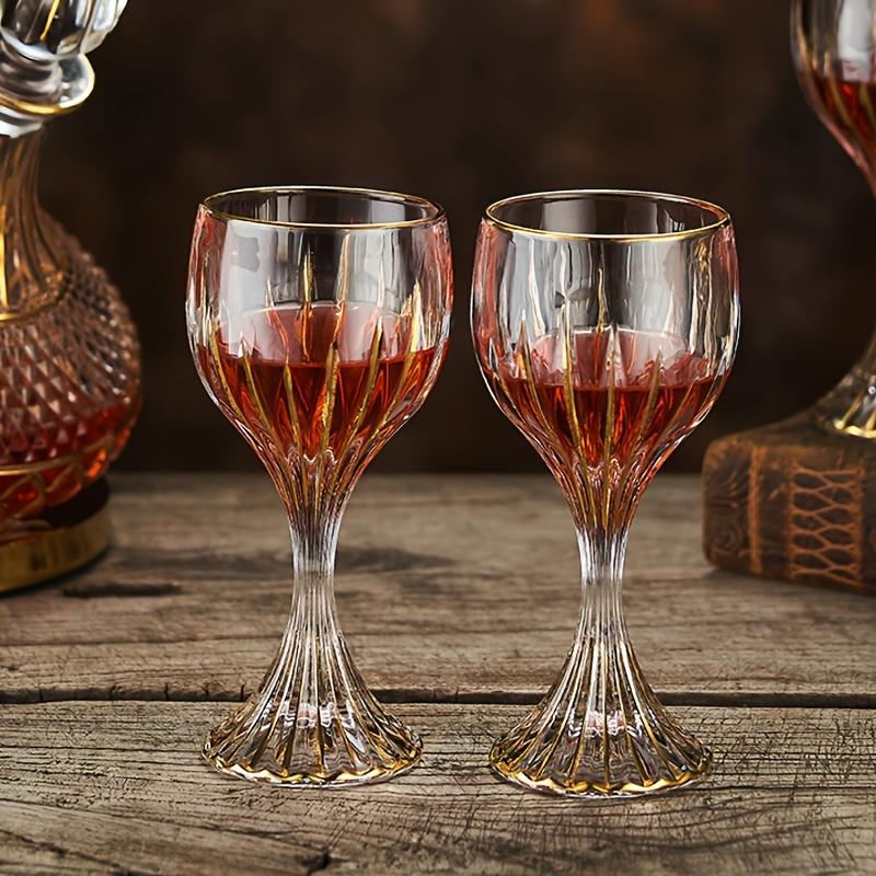 Luxusní Křišťálová Zlatě Zdobená Sklenice na Víno Bez Olova Elegantní Highball Šampaňský Pohár pro Domov