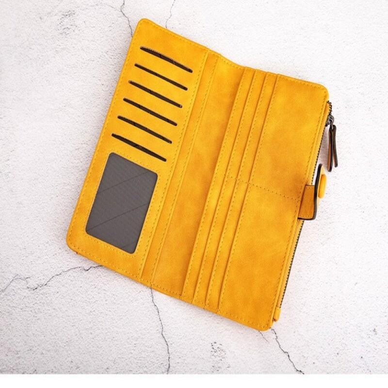 New High Quality PU Leather Wallet Simple Ladies Fashion Long Folding Card Wallet Multi Card Coin Purse Light Hand In Hand