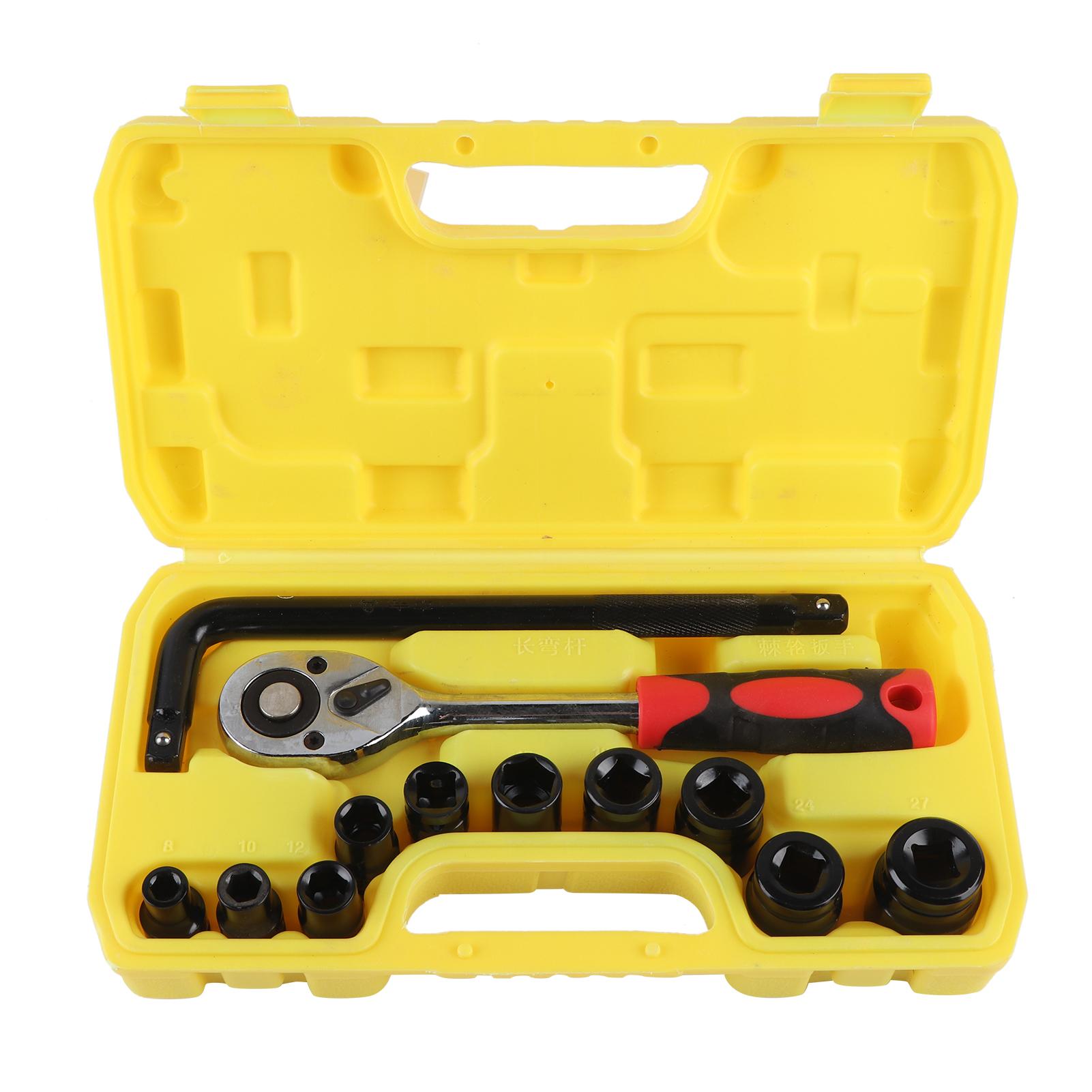 

13pcs Socket Wrench Set 12in Ratcheting Socket Spanner Set Tools for Car Maintenance