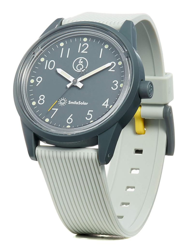 SmileSolar Smile Analoguhr mit wasserdichtem Urethan RP20J006 Q&Q (Q&Q Solar) Damen Solar-Armband, Grau,