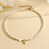 Bohemian Choker neck Initial necklaces heart-shaped shell letter pendant beads Women's stainless steel necklace woman trend2025