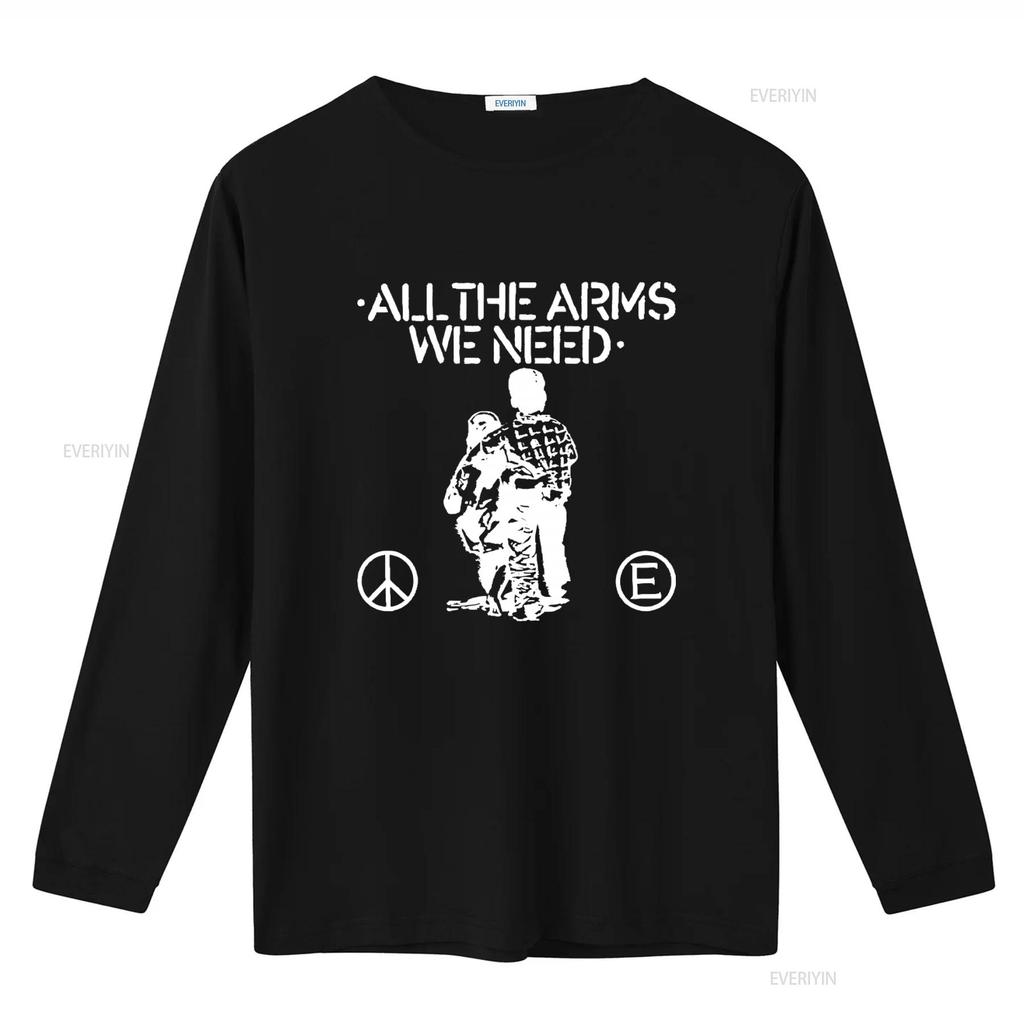 All the Arms We Need 2 Sided T Shirt Punk Crust Thrash Animal Rights Peace Equality Love vintage Washed streetwear Comfortable