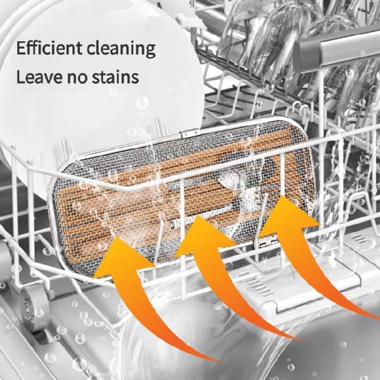 Reusable Dishwasher Organizer Dishwasher Cutlery Basket Stainless Steel Texture Dishwasher Utensils Holder Quick Drying