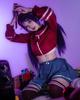 MiSide Mita Cosplay mit Heldin Cosplay Kostüm für Schule und Bühne mit [Ausgezeichnete Qualität] Perücke, Erwachsene, Festivals, Veranstaltungen, (Mita Perücke, L)