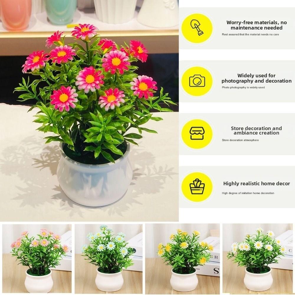 Plast Konstgjord Tusensköna Staket Liten Solros 5 Färger Hem Vardagsrum Prydnader Heminredning