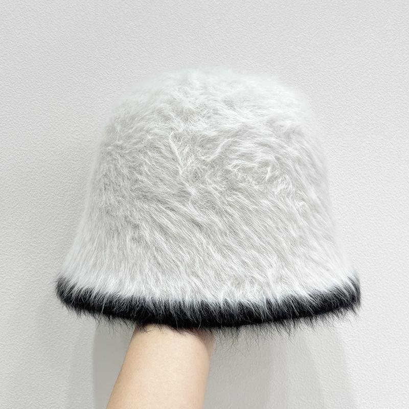 New Plush Fisherman Hat for Women Warm Autumn and Winter Hat Sweet and Cute Knitted Hat