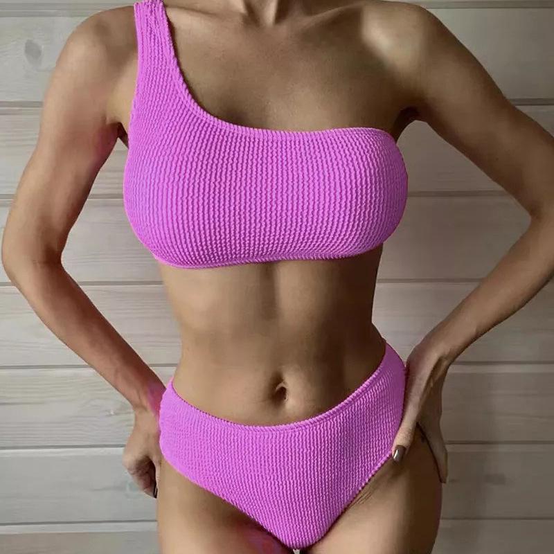 

Европейский и американский сексуальный женский раздельный купальник бикини M фиолетовый