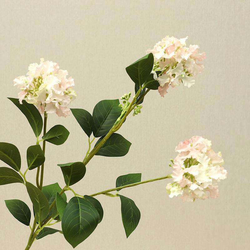 Simulation Flower 3 Head Crape Myrtle Flower Wedding Home Living Room Decoration Fake Flower Bouquet Road Lead Flower Row Props Soft Outfit