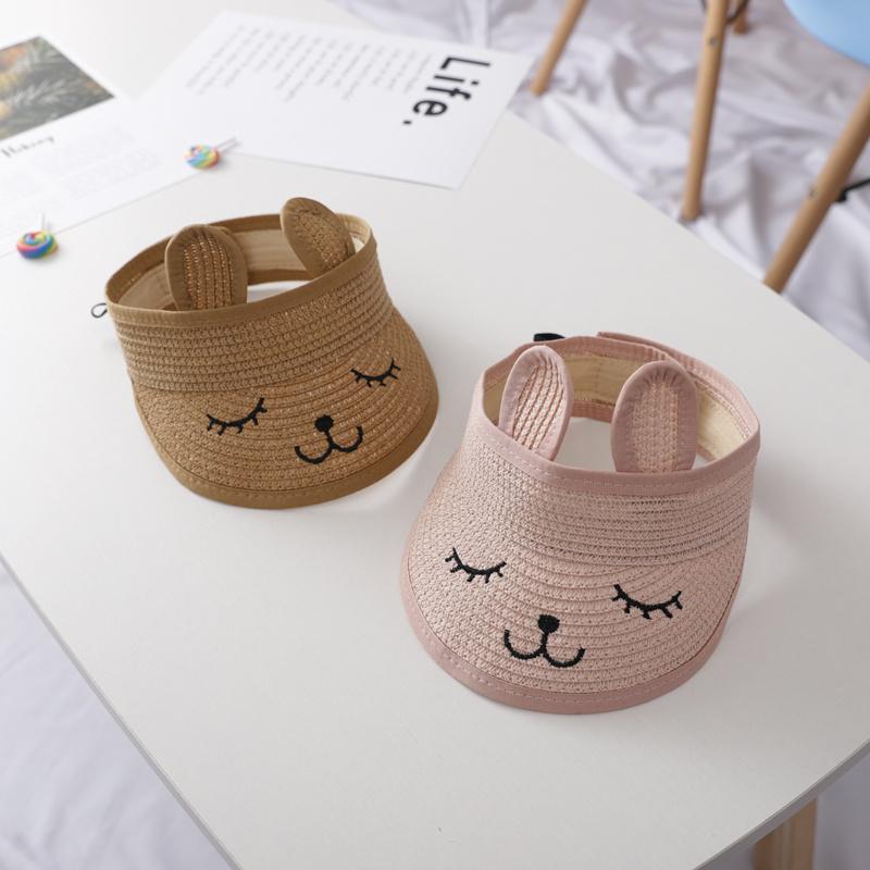 Kids Sun Hat Summer Beach Cap for Baby Girl & Boy with Sunshade Cartoon Floppy Design Baby Sun Visor Top for Outdoor Play