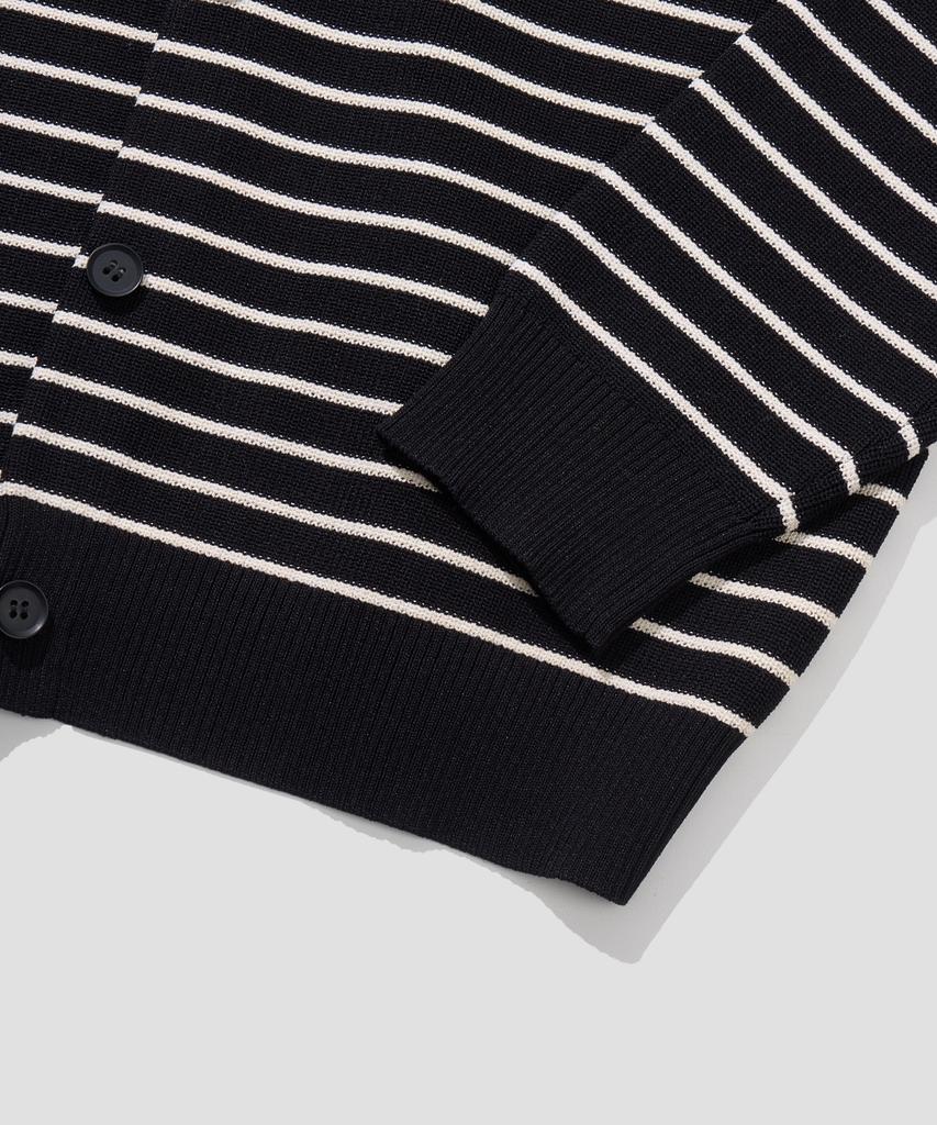 Agod Striped Knit Cardigan [Black]
