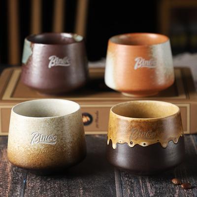 Tazas Retro de Lujo Ligero de 200 ml Tazas de Café de Cerámica Hechas a Mano Taza de Té Kung Fu Latte & Matcha Estilo Japonés Retro Taza de Té de Cerámica