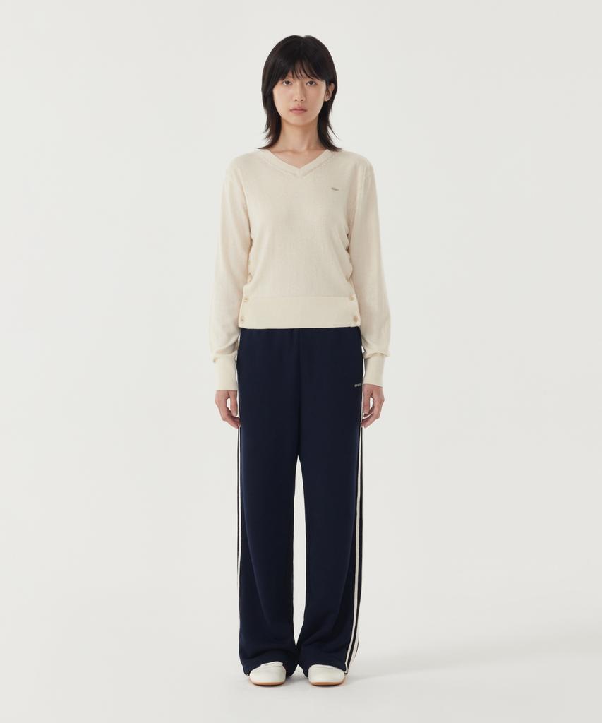 COVERNAT WOMAN V-Neck Wool Blend Knit Ivory