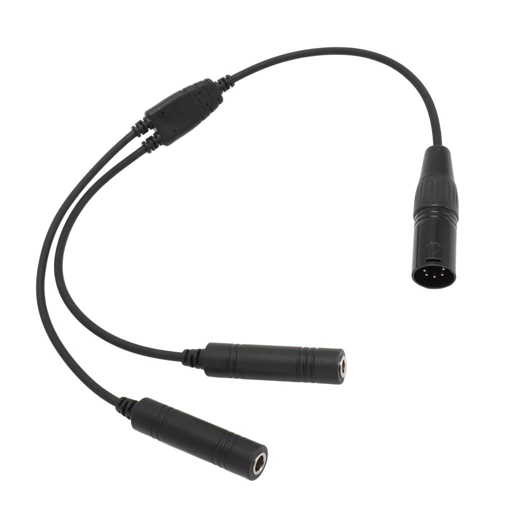 Aviation Headset Adapter Professional GA Dual Plug to for Airbus 5 Pin XLR Headphone Adapter for Most of Aviation
