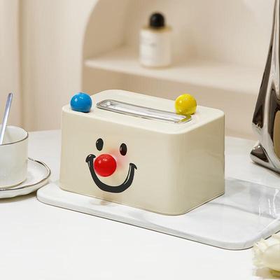 Lilang Cream Style Smile Face Plastic Tissue Box