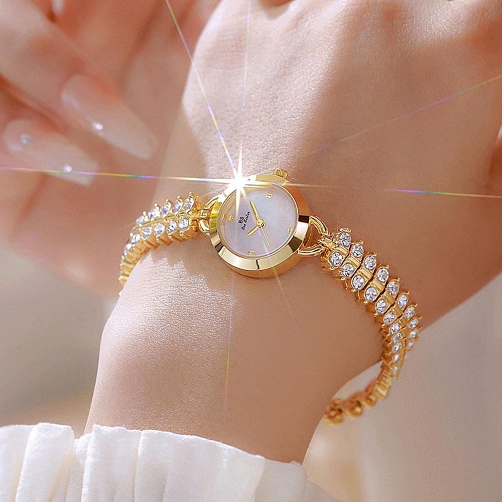 Top Brand Fashion Watch For Women Diamond Bracelet Women Quartz Watches Luxury Stainless Steel Dress Ladies Wristwatch Clock