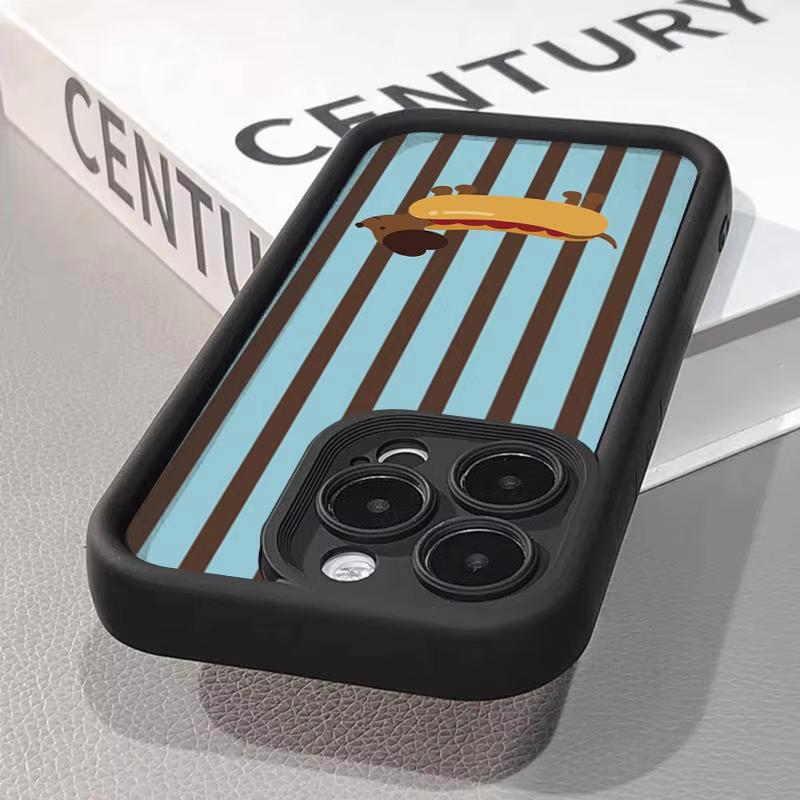 Retro Fun Striped Dachshund Pattern  Phone Case For Samsung Galaxy S21 S22 S23 S24 FE Plus S25 Ultra A15 A35 A54 A55 Soft Cover