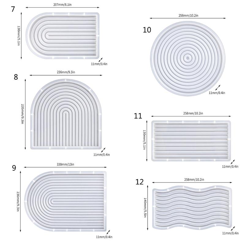 Striped Coaster Silicone Molds for Resin Casting Arch Door Coaster Tray Molds Epoxy Casting DIY Craft Cup Mat Resin Mold