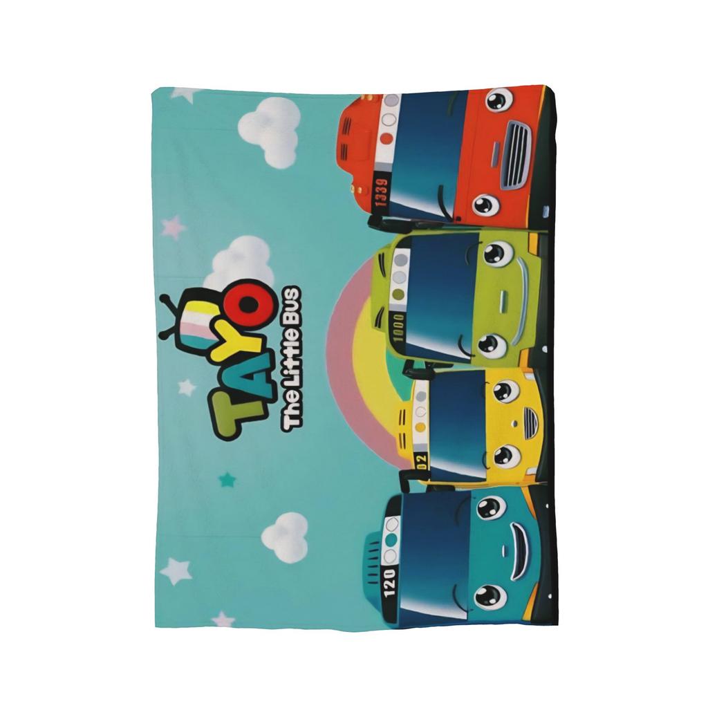 Tayos Little Bus Cartoon Blankets Flannel Vintage Warm Throw Blankets for Home AutumnWinter
