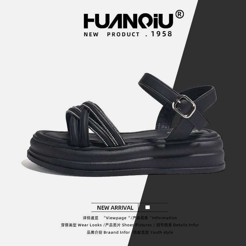 Global New Platform Sandals Women's Shoes XHQ-GH123 Straps New Casual Versatile One-word Buckle Beach Shoes Women