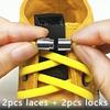 Upgrade Elastic No Tie Shoelaces Metal Lock Shoe Laces for Kids Adult Sneakers Quick Shoelaces Semicircle Shoestrings